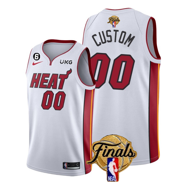 Men's Miami Heat Active Player Custom 2020 White Finals Bound Association Edition Stitched Jersey
